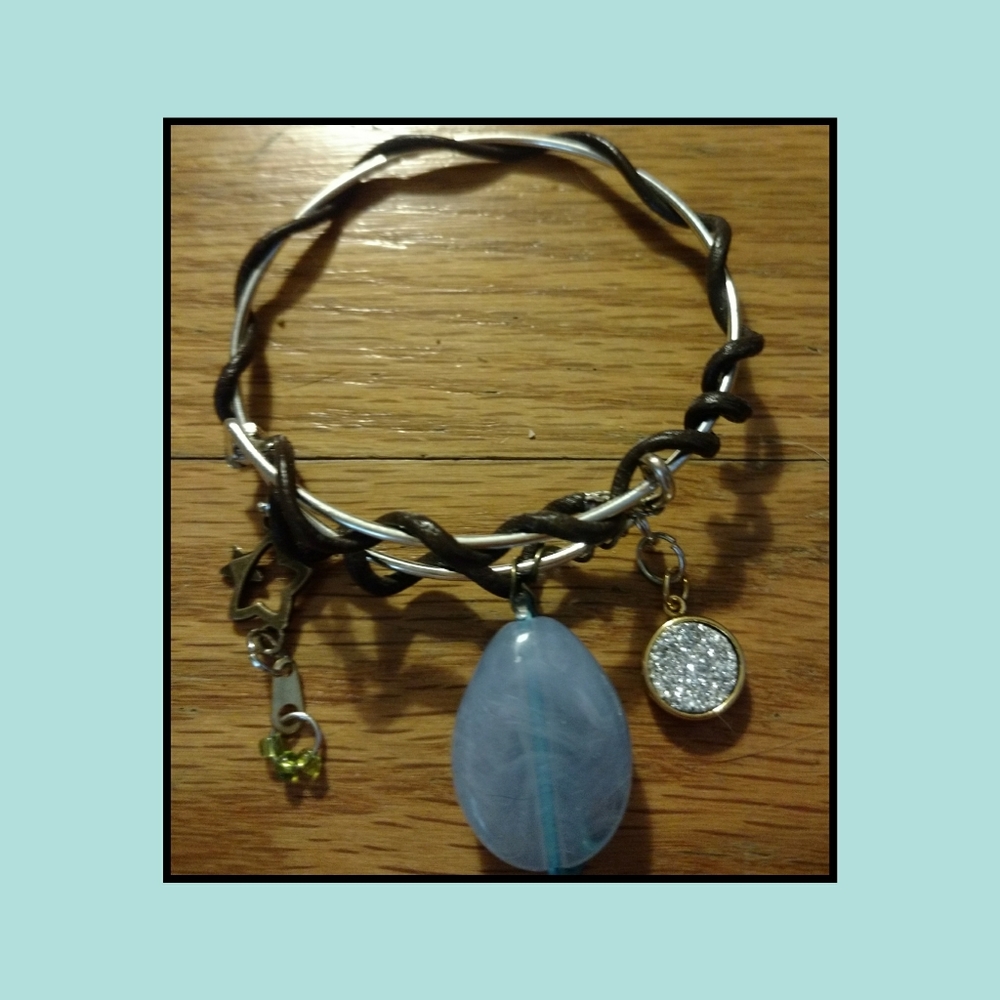 Cute Bracelet -Druzy Sparkly 💙✨ Leather Star